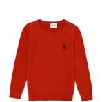 U.S. Polo Assn. Kız Çocuk Kiremit Basic Bisiklet Yaka Kazak 50275851-VR031 - 3 - 4 Yaş
