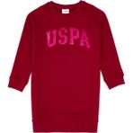 U.S. Polo Assn. Kız Çocuk Koyu Frambuaz Payet Detaylı Bisiklet Yaka Sweat Örme Elbise 50314313-VR104 - 13 - 14 Yaş - Kırmızı