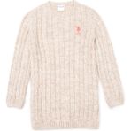 U.S. Polo Assn. Kız Çocuk Krem Melanj Triko Elbise 50253395-VR159 - 11 - 12 Yaş