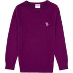 U.S. Polo Assn. Kız Çocuk Menekşe Bisiklet Yaka Basic Kazak 50316808-VR037 - 11 - 12 Yaş