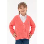 U.S. Polo Assn. Kız Çocuk Nar Çiçeği V Yaka Triko Hırka %80 Akrilik Tek Cepli Trend Stil 50297178-VR239 - 9 - 10 Yaş