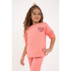 U.S. Polo Assn. Kız Çocuk Neon Pembe Simli Baskı Detaylı Bisiklet Yaka Basic Sweatshirt 50314289-VR105 - 11 - 12 Yaş