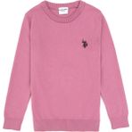U.S. Polo Assn. Kız Çocuk Pembe Bisiklet Yaka Basic Kazak 50316808-VR167 - Koyu Pembe - 3 - 4 Yaş