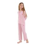 U.S. Polo Assn. Kız Çocuk Pijama Takımı, Çizgili, Uzun Kol, Lastikli Paça, 9-10 Yaş