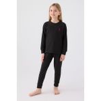 U.S. Polo Assn. Kız Çocuk Siyah Pijama Takımı - 6 - 7 Yaş