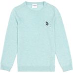 U.S. Polo Assn. Kız Çocuk Su Yeşili Bisiklet Yaka Basic Kazak 50293586-VR253 - Nil Melanj - 7 - 8 Yaş