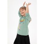 U.S. Polo Assn. Kız Çocuk Su Yeşili Bisiklet Yaka Sweatshirt 50298180-vr048