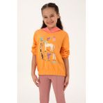 U.S. Polo Assn. Kız Çocuk Turuncu Kapüşonlu Sweatshirt 50317906-VR244 - Mango - 10 - 11 Yaş