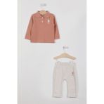 U.s. Polo Assn. Lacoste Yaka Tshırtlı Takım - 6 - 9 Ay - Gül Kurusu
