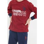 U.S. Polo Assn. Lisanslı Bordo Erkek Çocuk Ribanalı Eşofman Takım