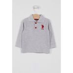 U.S. Polo Assn. Lisanslı Classic Gri Melanj Erkek Bebek Uzun Kol Yakalı Sweatshirt