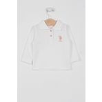 U.S. Polo Assn. Lisanslı Classic Krem Bebek Uzun Kol Yakalı Sweatshirt
