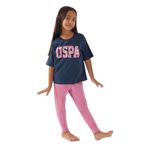 U.S. Polo Assn Lisanslı Floral Kız Çocuk Pijama Takımı K.INDIGO 5_6