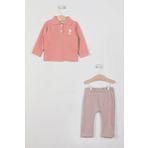 U.S. Polo Assn. Lisanslı Pembe Kız Bebek Uzun Kol Sweatshirt Takım
