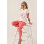 U.S. Polo Assn Lisanslı Starry Krem Kız Çocuk Pijama Takımı