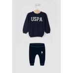 U.S. Polo Assn. Lisanslı Triko Lacivert Uzun Kollu Bebek Takım - 9 - 12 Ay