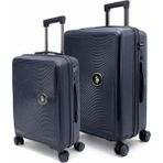 U.S. Polo Assn. Orta ve Kabin Boy 2'li Valiz Seti %100 Polipropilen Valiz Lacivert 26041