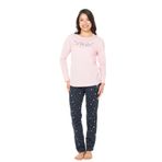 U.S. POLO ASSN. Pamuk Pijama Takımı, M, USPA20140W25-26, Pembe, kadın