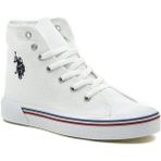 U.S. Polo Assn. Penelope Hıgh 3fx Kadın Uzun Boğazlı Keten Sneaker Ayakkabı - Beyaz