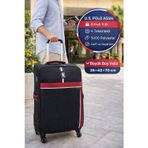 U.S. Polo Assn Siyah Büyük Boy Valiz 4 Tekerlekli Şifreli Kumaş Seyahat Bavulu 26x42x70 cm