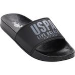U.S. Polo Assn. Siyah Erkek Plaj Havuz Terlik Mikrofiber Malzeme ile Hafif ve Rahat