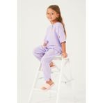 U.s. Polo Assn Thin Strip Lila Kız Çocuk Kısa Kol Pijama Takım - 12 - 13 Yaş