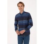 U.S. Polo Assn. Trend Lacivert Erkek Gömlek Desenli Regular Fit Kolsuz - XS