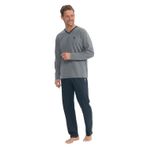 U.S. Polo Assn. U.S Polo Assn. 18844 Erkek Uzun Kollu V Yakalı Pijama Takımı-Antrasitmelanj