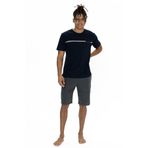 U.S. Polo Assn. U.s Polo Assn. 18865 Erkek Kısa Kollu Bisiklet Yaka Şortlu Pijama Takımı-Lacivert