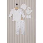 U.S. Polo Assn. U.S. Polo Assn Bebek Hastane Çıkışı, 0-3 AY, USB2032, Beyaz, Erkek