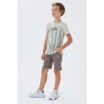 U.S. Polo Assn. U.S. Polo Assn Erkek Çocuk 2 li Bermuda T-şhirt Takım Bej - 14 - 15 Yaş