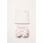 U.S. Polo Assn. U.s. Polo Assn Kız Bebek 2 Li Şort T-Şhirt Takım Beyaz-Pembe - 9 - 12 Ay