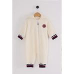 U.S. Polo Assn. U.S. Polo Assn Lacivert Bebek Tulum 9 - 12 Ay Kapüşonlu Truvakar Kol Desenli Beyaz Renk USB2539