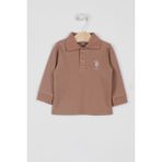 U.S. Polo Assn. U.s. Polo Assn Lisanslı Classic Açık Kahve Erkek Bebek Uzun Kol Yakalı Sweatshirt - 3 - 4 Yaş - Kahverengi