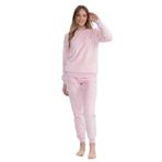 U.S. Polo Assn. US POLO LİSANSLI YUMUŞAK DOKULU KUMAŞ BİSİKLET YAKA UZUN KOLLU WELSOFT POLAR KADIN PİJAMA TAKIM