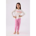 U.S. Polo Assn. US1962-4 Kız Çocuk Pijama Takım - 7 - 8 Yaş - Bej