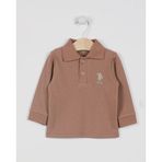 U.S. Polo Assn. USB994 Açık Kahve Bebek Uzun Kol Yakalı Sweatshirt