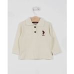 U.S. Polo Assn. USB994 Krem Erkek Bebek Uzun Kol Yakalı Sweatshirt
