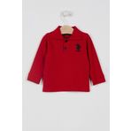 U.S. Polo Assn. USB998 Kırmızı Erkek Bebek Uzun Kol Yakalı Sweatshirt
