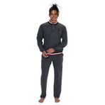 U.S. POLO ASSN. Uzun Kollu Pijama Takımı, L, USP18922, Antrasit Melanj, erkek