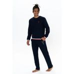 U.S. POLO ASSN. Uzun Kollu Pijama Takımı, M, USP18920, Lacivert, erkek