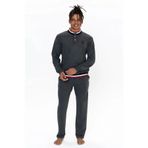 U.S. POLO ASSN. Uzun Kollu Pijama Takımı, M, USP18922, Antrasit Melanj, erkek