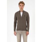 U.S. Polo Assn. Vizon Slim Fit Triko Hırka %100 Pamuk Kolsuz Tek Cepli Erkek