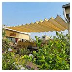 U Şekilli Geri Çekilebilir Dalga Güneşlik Yelken Dış Mekan Stor Perde Gölgelik Örtüsü Güverte Yard Sundurma Çardak Tente (W1,5*U3m/G 4,92*U 25,6 m) UV Koruması ve Kolay Kurulum