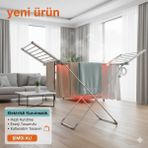 U Ticaret Elektrikli Isıtıcılı Çamaşır Kurutma Askılığı 1470x540x940mm