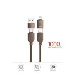 U17 4 İn 1 Type-C To Type-C -Ligthning -Usb Örgü 87W Şarj Kablosu