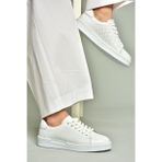 U555025203 Beyaz Hakiki Deri Kadın Spor Ayakkabı Sneakers