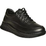U555702503 Siyah Hakiki Deri Spor Ayakkabı Sneakers