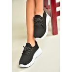 U702101204 Siyah/beyaz Kumaş Spor Ayakkabı Sneakers - 01-Siyah - Beyaz