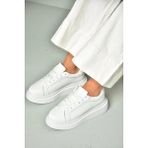 U973211509 Beyaz Kalın Tabanlı Spor Ayakkabı Sneakers